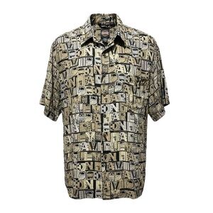 Harley-Davidson Graphic Print Button Up Shirt 2XL Abstract Short Sleeve